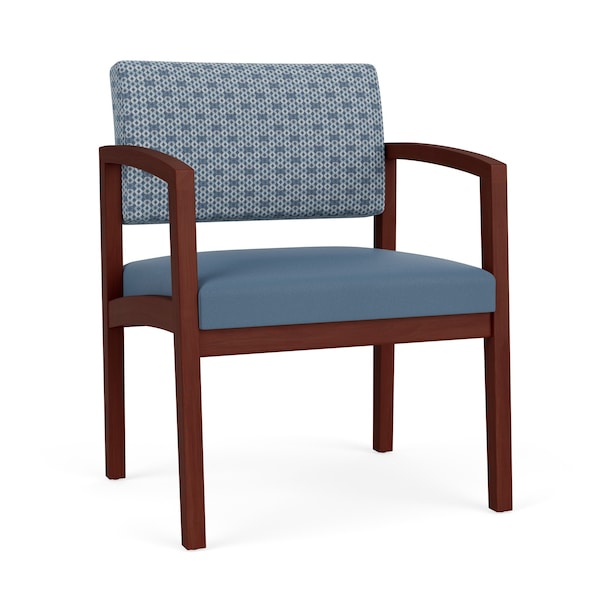 Lesro Lenox Wood Wide Guest Chair Wood Frame, Mahogany, RS Rain Song Back, MD Titan Seat LW1201 - main